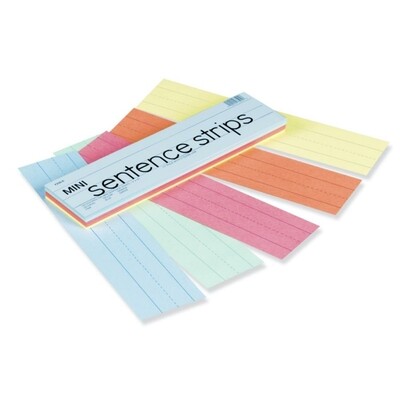 Sentence Strips, Mini, 12" x 3" 100 Pack, 5 Colours