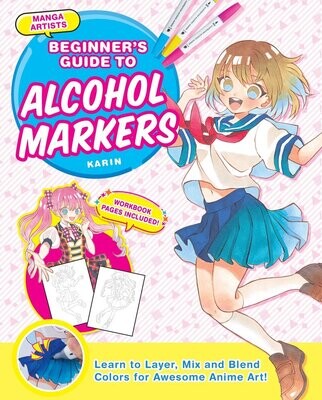 Book, Instructional, Alcohol Markers Manga Artists Begginners Guide to Alcohol Markers