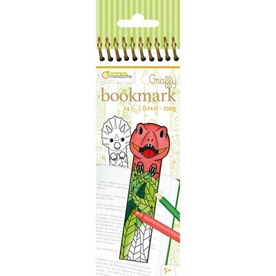 Colouring Bookmark Book Dinosaurs, 12 Designs