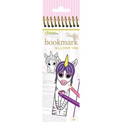 Colouring Bookmark Book Unicorns, 12 Designs