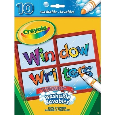 Marker, Window Writers, Crayola 10 Pack, Broad Tip, Assorted