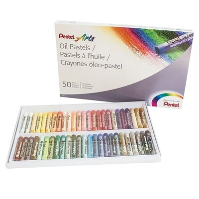 Oil Pastels, Pentel Arts 50 Pack, Assorted Colours