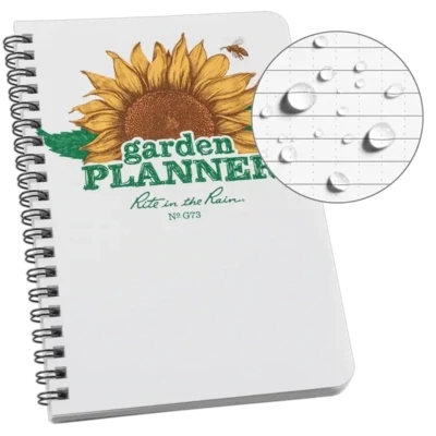 Planner, G73 Garden, Side Coil 4-5/8" x 7", White, Rite In The Rain