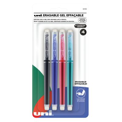 Pen, Erasable, Gel Uniball, 4 Pack, Business Colours