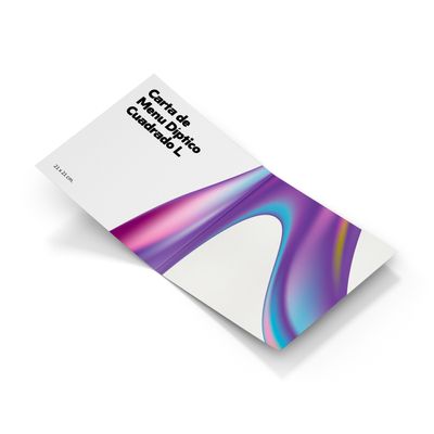 Carta de Menú Díptico Cuadrado L