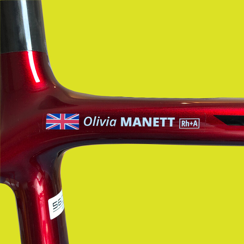 Name Stickers for Bicycle with Flag