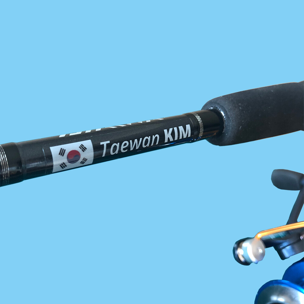 Name Stickers for Fishing Equipment with Flag