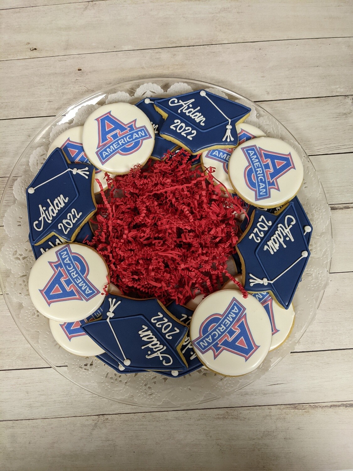 HS Grad or College Grad Cap &amp; School Logo Platter