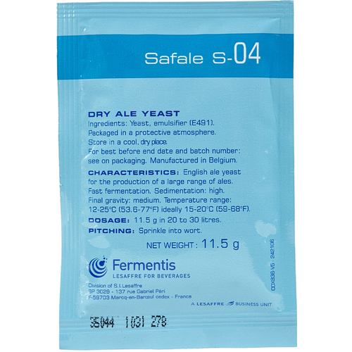 Fermentis Safale S04 Yeast 11.5g