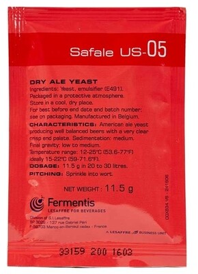 Fermentis Safale US05 Yeast 11.5g