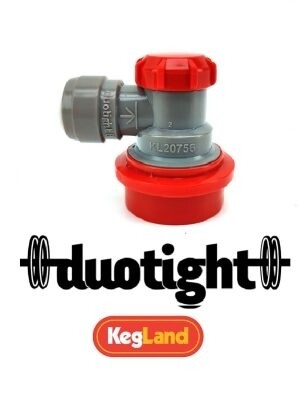 Kegland duotight 9.5mm 3/8 Ball Lock Grey/ Red Disconnect (Gas)