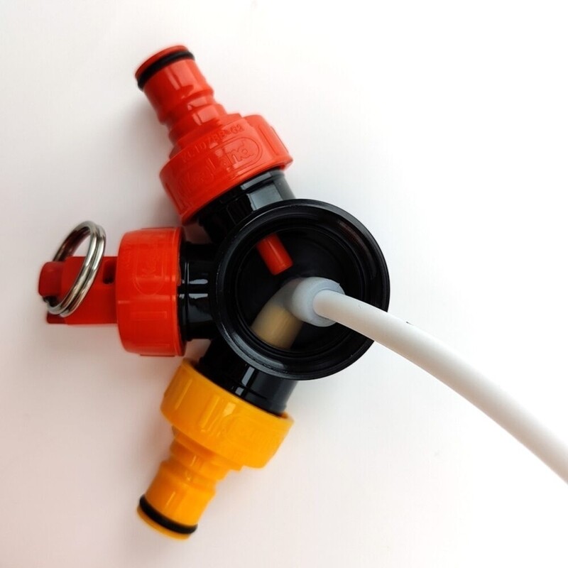 8L PET Oxebar Tapping Head Assembly with Ball Lock Posts, Dip Tube and PRV