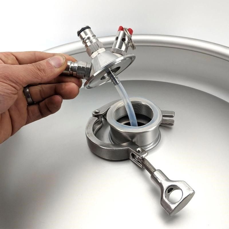Ball Lock Tapping Head to 2 inch Tri Clover (Commercial Keg adaptor)