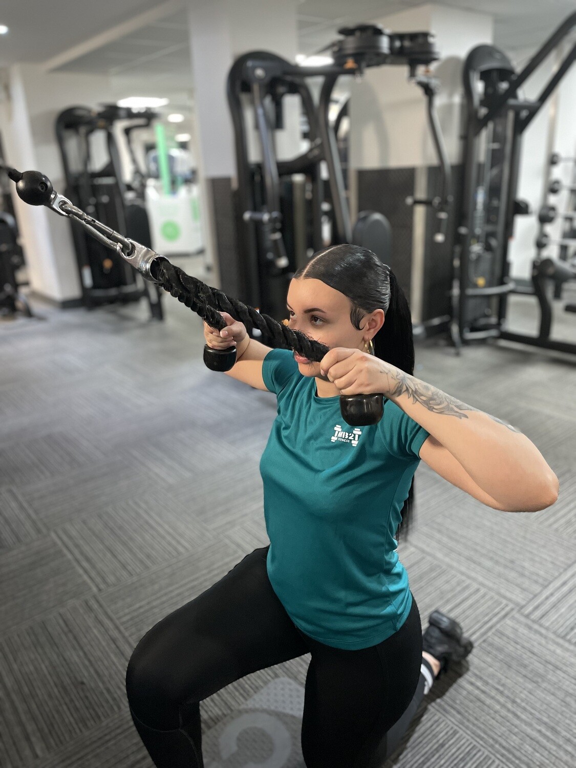 MB2 Womens Fitted T-Shirt Jade Green/White