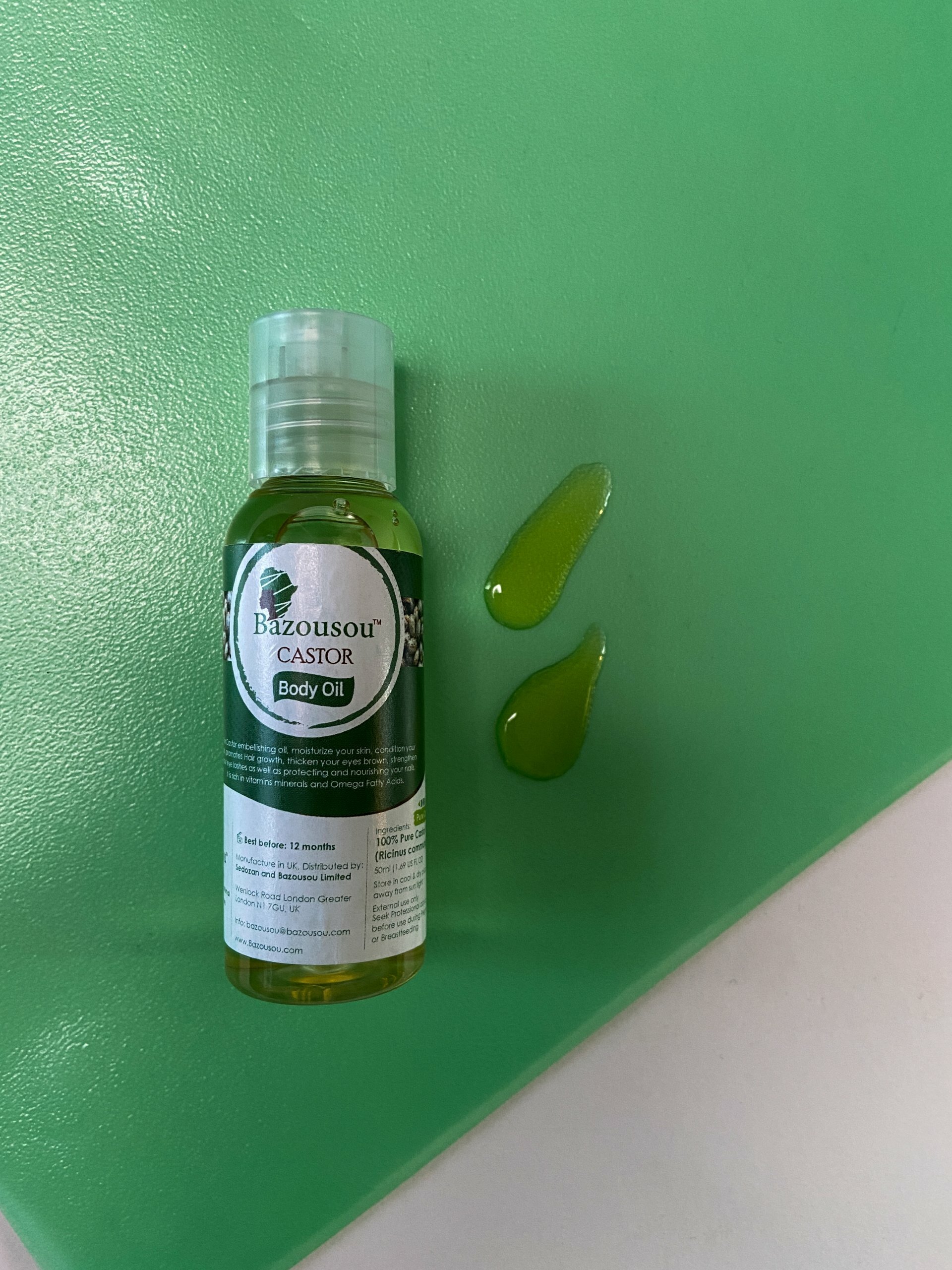 Bazousou 100% Pure Unrefined with Cold Pressed Castor Oil (Ricinus communis) 50 ml