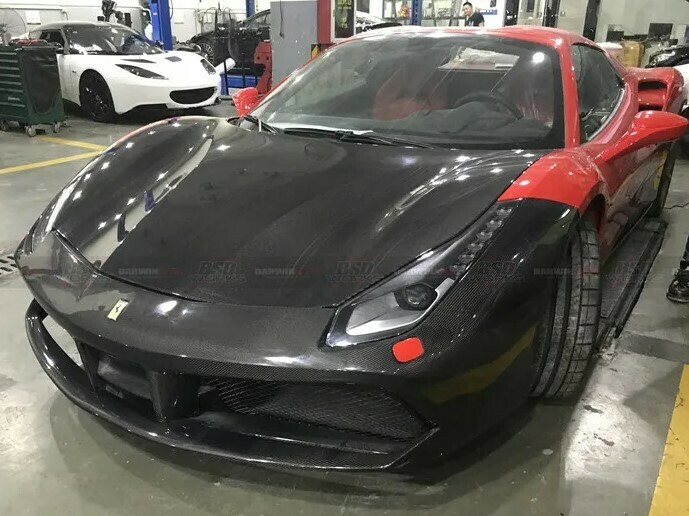 Ferrari 488 GTB y 488 Spyder Capó de fibra de carbono estilo OE