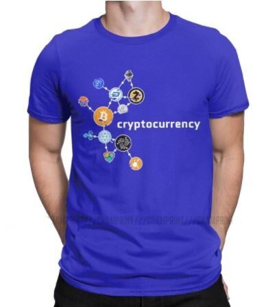 Cryptocurrency T Shirt Men's Casual T-Shirts Crewneck Bitcoin Crypto Btc Blockchain Geek Tee Shirt Short Sleeve Clothes Summer