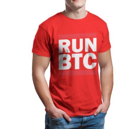 Bitcoin Cryptocurrency Miners Meme Crewneck TShirts RUN BTC Distinctive Men's T Shirt Funny Tops Size S-6XL