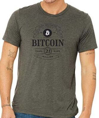 Bitcoin 21 Million Vintage T-Shirt No.15 Military Green