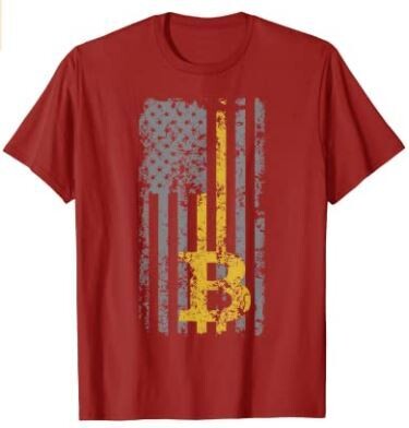 Bitcoin USA Flag Distressed Digital Currency Lover T-Shirt (Men/ women)