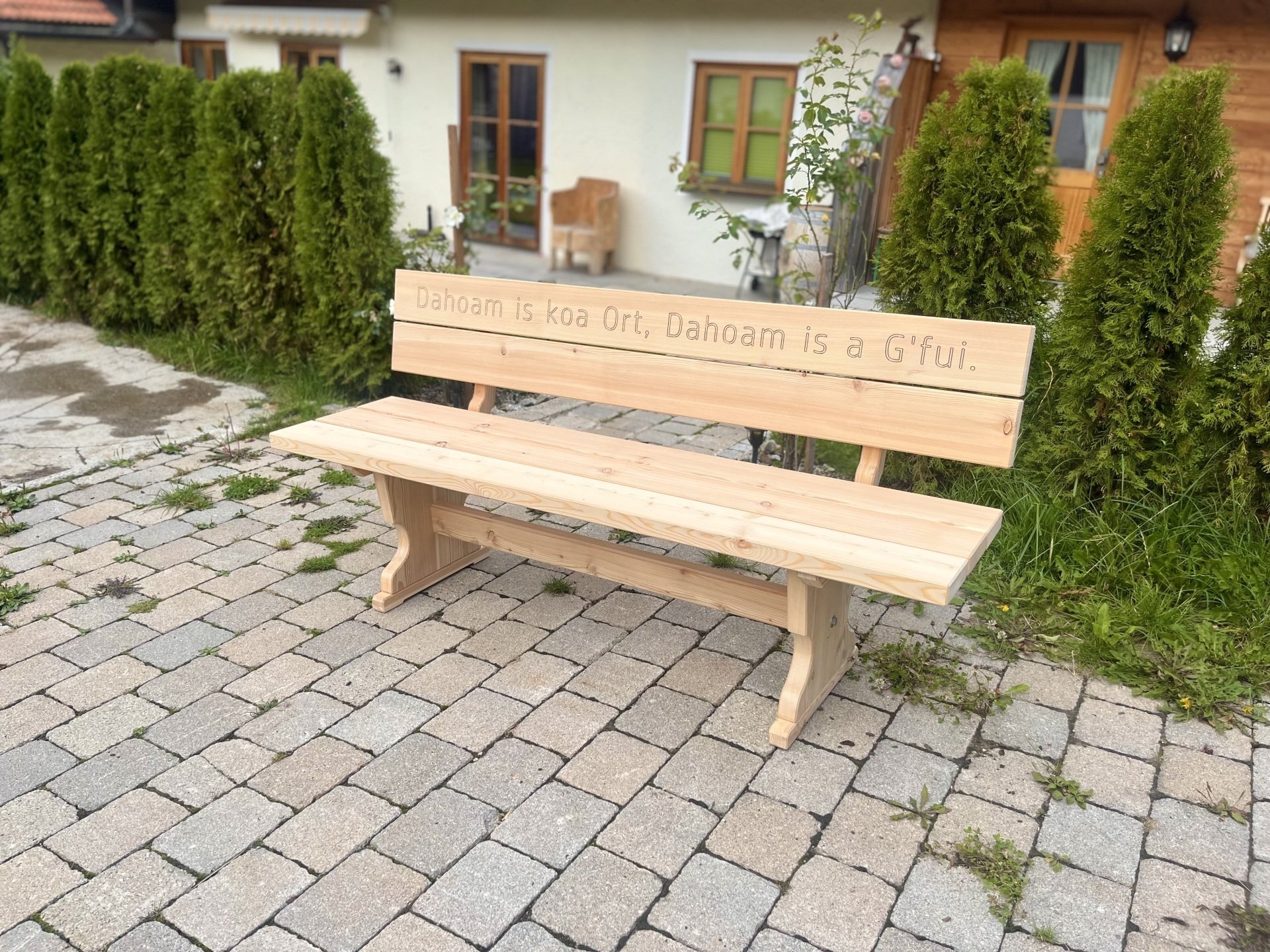 Lärchenbank klassisch mit Lehne