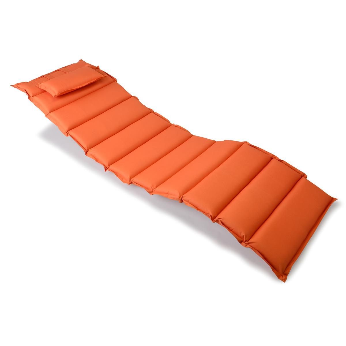 Liegenauflagen Polster Kopfkissen Garten Terrasse gesteppt orange