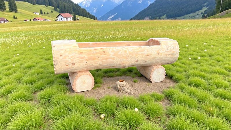Holzbrunnen ,,Brecherspitz Holzbrunnen ,,Brecherspitz" Holztrog Seiten abgeflacht