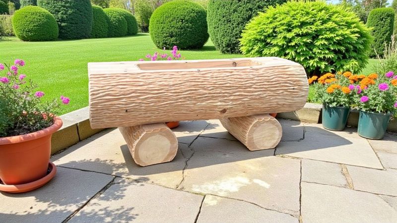 Holzbrunnen ,,Wallberg Holzbrunnen ,,Wallberg" Baumstammbrunnen aus Tannenholz strukturiert