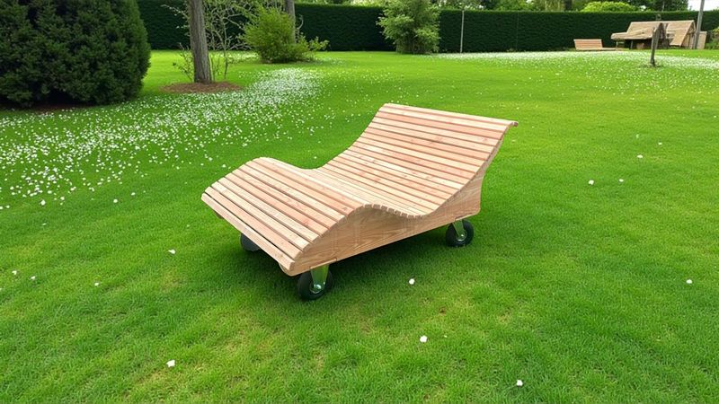 Radliege  ,,Schaalsee Radliege  ,,Schaalsee" Gartenliege aus Lärchenholz mit Bockrollen