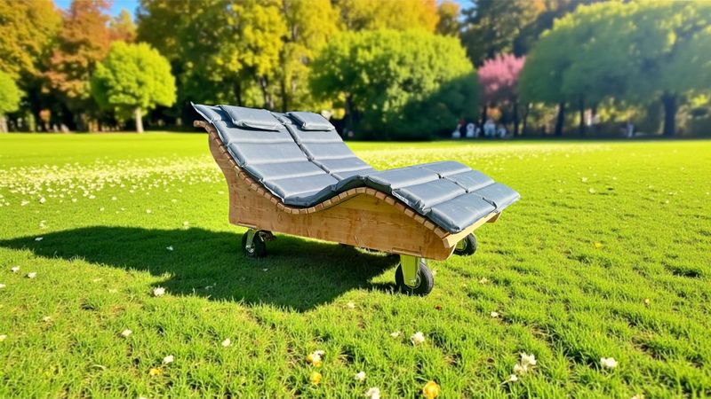 Himmelsliege ,,Schaalsee Himmelsliege ,,Schaalsee" aus Lärchenholz mit Bockrollen und Polster