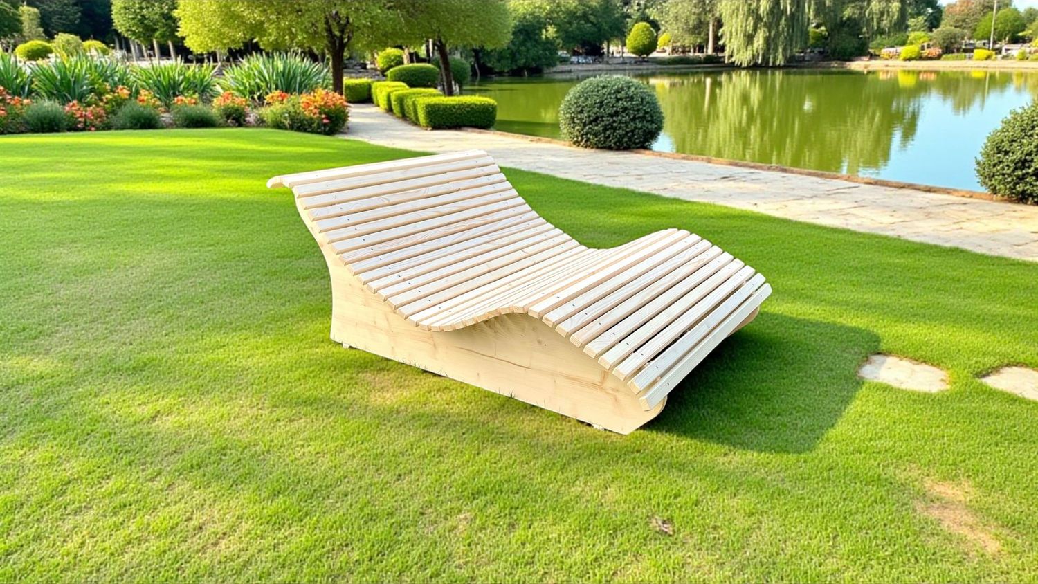 Himmelsliege Schwungliege  ,,Kaisersee Himmelsliege Schwungliege  ,,Kaisersee" Relaxliege aus Fichtenholz