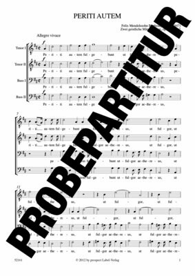 Felix Mendelssohn Bartholdy: Periti autem fulgebunt | Chor TTBB | Partitur