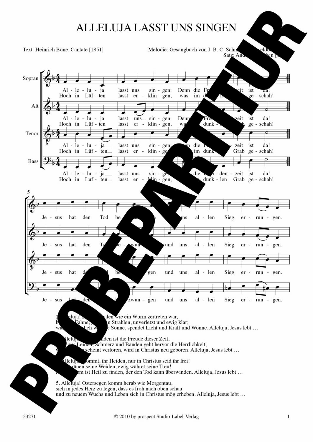 arr. Andreas Lamken (arr. Andreas Lamken): Alleluja lasst uns singen | Chor SATB | Partitur