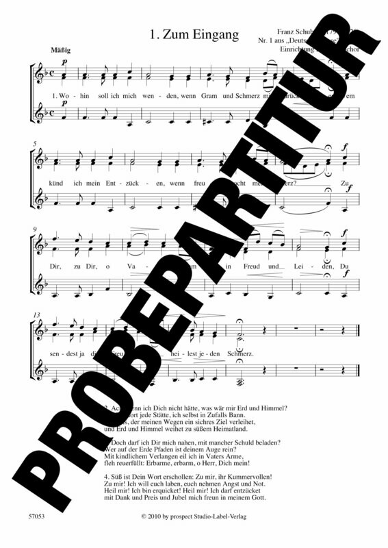 Franz Schubert (arr. Andreas Lamken): Deutsche Messe: 1. Zum Eingang - Wohin soll ich mich wenden | Chor SSA oder Chor SSA mit Orgel oder Orchester | Chorpartitur