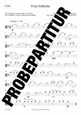 arr. Niel van der Watt: O du fröhliche | Chor SA, Streicher und Orgel | Viola arr. Niel van der Watt: O du fröhliche | Chor SA, Streicher und Orgel | Viola