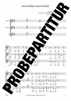 Johann Sebastian Bach (arr. Andreas Lamken): Jesus bleibet meine Freude | Chor SSA und Klavier | Chorpartitur Johann Sebastian Bach (arr. Andreas Lamken): Jesus bleibet meine Freude | Chor SSA und Klavier | Chorpartitur