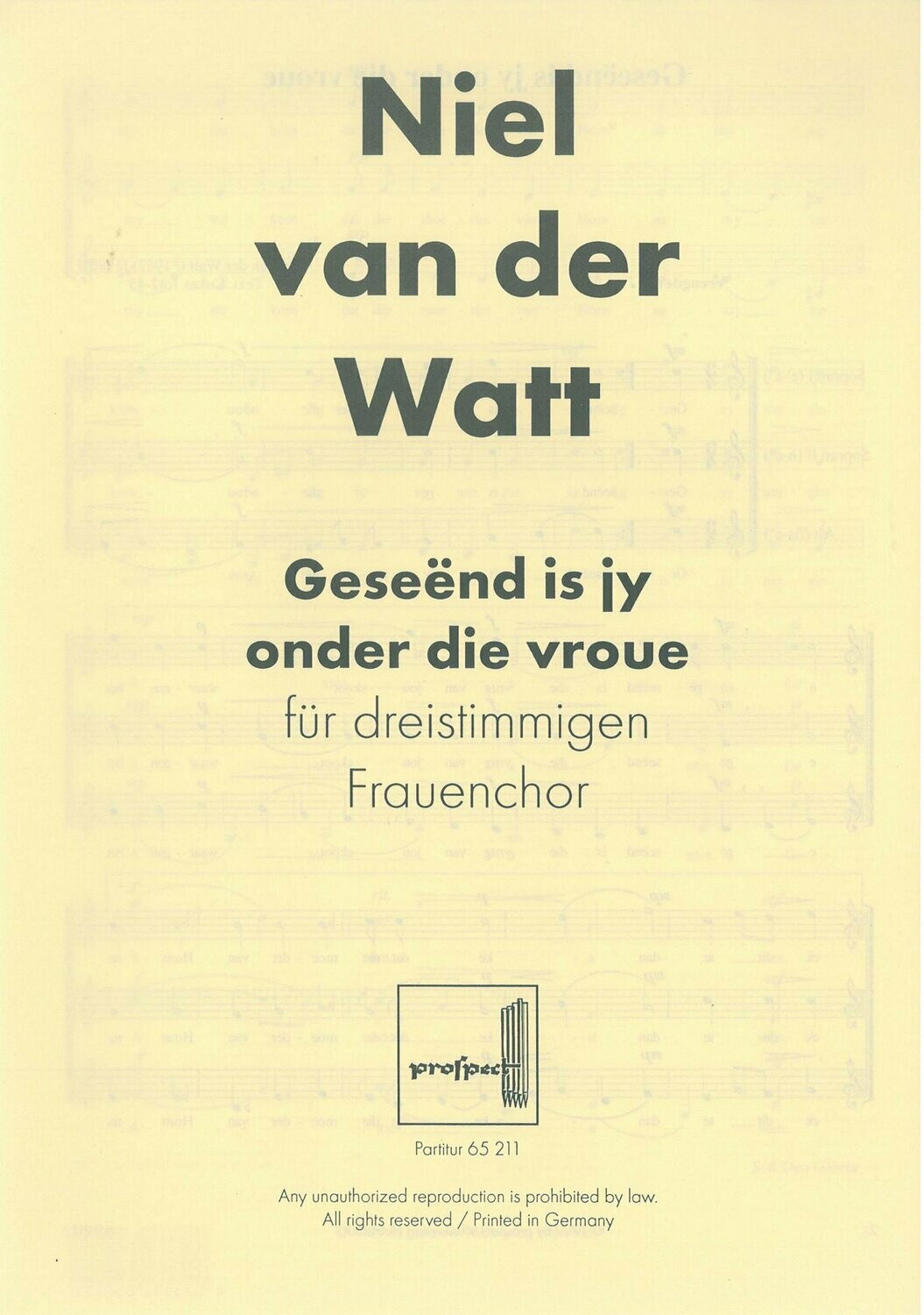 Niel van der Watt: Geseend is jy onder die vroue | Chor SSA | Partitur