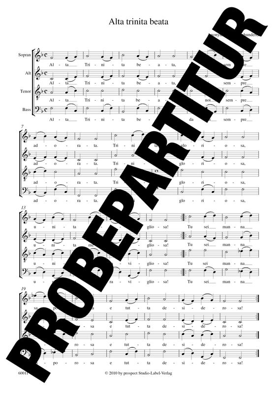 Anonymus: Alta trinita beata | Chor SATB | Partitur | PDF Anonymus: Alta trinita beata | Chor SATB | Partitur | PDF