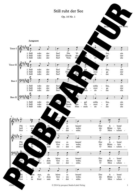 Heinrich Pfeil: Still ruht der See! | Chor TTBB | Partitur | PDF Heinrich Pfeil: Still ruht der See! | Chor TTBB | Partitur | PDF
