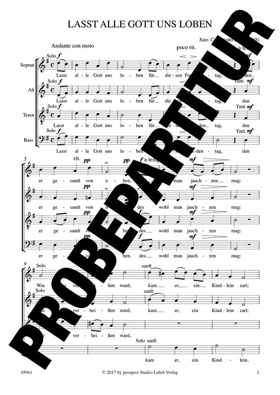 Carl Riedel: Lasst alle Gott uns loben | Chor SATB (div.) | Partitur | PDF Carl Riedel: Lasst alle Gott uns loben | Chor SATB (div.) | Partitur | PDF