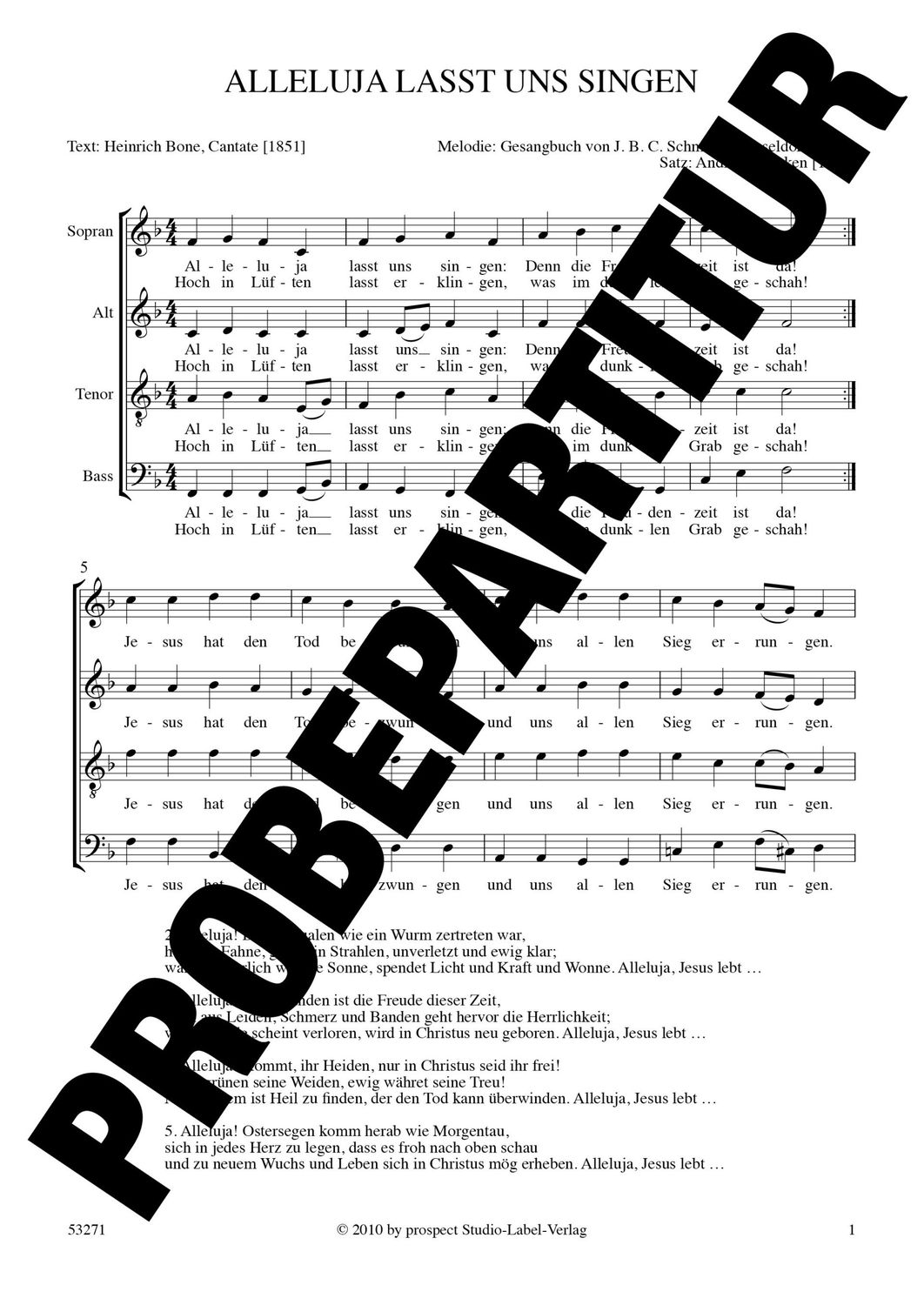 arr. Andreas Lamken (arr. Andreas Lamken): Alleluja lasst uns singen | Chor SATB | Partitur | PDF