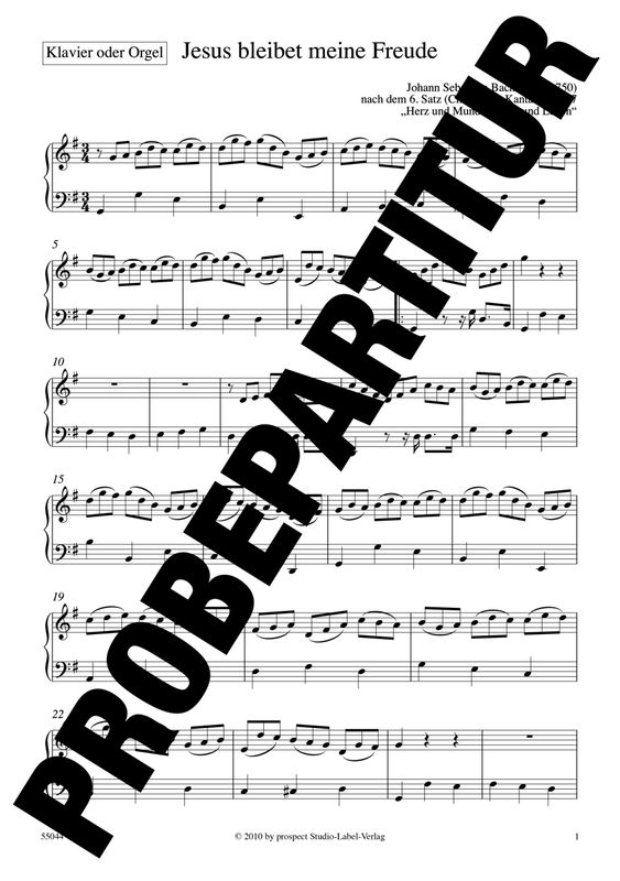 Johann Sebastian Bach (arr. Andreas Lamken): Jesus bleibet meine Freude | Chor SSA und Klavier | Harmoniesatz / Klavier- oder Orgelstimme | PDF Johann Sebastian Bach (arr. Andreas Lamken): Jesus bleibet meine Freude | Chor SSA und Klavier | Harmoniesatz / Klavier- oder Orgelstimme | PDF