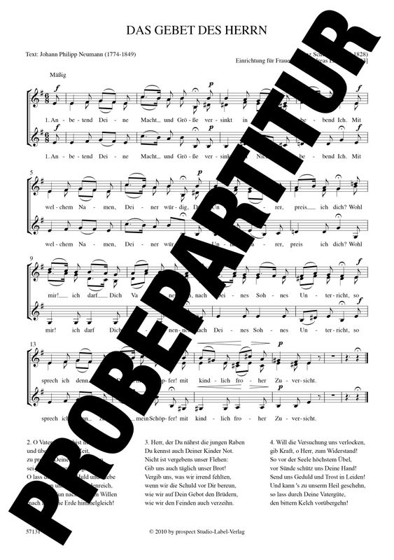 Franz Schubert (arr. Andreas Lamken): Das Gebet des Herrn | Chor SSA | Partitur | PDF Franz Schubert (arr. Andreas Lamken): Das Gebet des Herrn | Chor SSA | Partitur | PDF