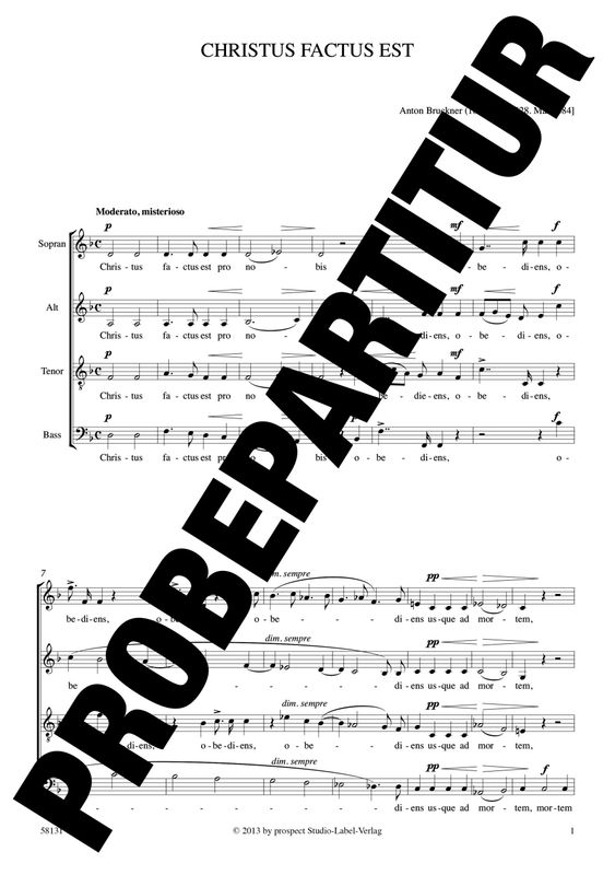 Anton Bruckner: Christus factus est | Chor SATB | Partitur | PDF Anton Bruckner: Christus factus est | Chor SATB | Partitur | PDF