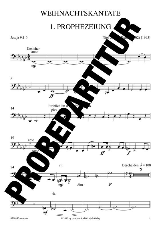 Niel van der Watt: Weihnachtskantate | Sopran und Bariton solo, Chor SATB, Orgel und Streichorchester | Kontrabass | PDF Niel van der Watt: Weihnachtskantate | Sopran und Bariton solo, Chor SATB, Orgel und Streichorchester | Kontrabass | PDF