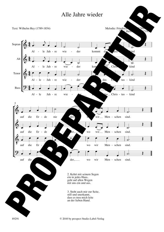 Friedrich Silcher (arr. Helfrid Israel): Alle Jahre wieder | Chor SATB | Partitur | PDF Friedrich Silcher (arr. Helfrid Israel): Alle Jahre wieder | Chor SATB | Partitur | PDF