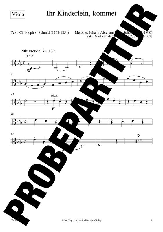 Niel van der Watt: Ihr Kinderlein, kommet | Chor SSA, Oboe, Streicher und Orgel | Viola | PDF Niel van der Watt: Ihr Kinderlein, kommet | Chor SSA, Oboe, Streicher und Orgel | Viola | PDF