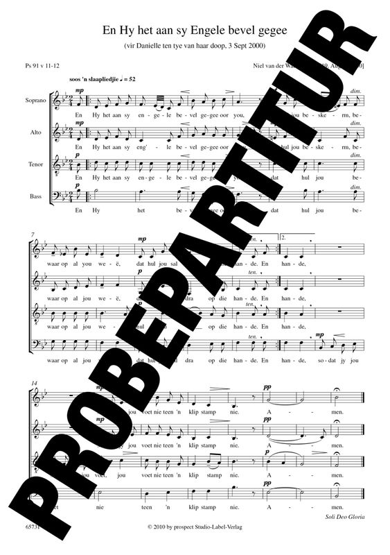 Niel van der Watt: En hy het aan sy engele | Chor SATB | Partitur | PDF Niel van der Watt: En hy het aan sy engele | Chor SATB | Partitur | PDF
