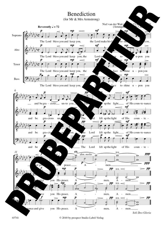 Niel van der Watt: Benediction | Chor SATB | Partitur | PDF Niel van der Watt: Benediction | Chor SATB | Partitur | PDF