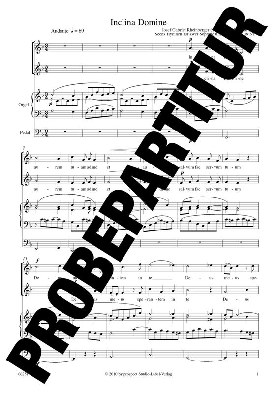 Josef Gabriel Rheinberger: Inclina Domine | Chor SA und Orgel | Partitur | PDF Josef Gabriel Rheinberger: Inclina Domine | Chor SA und Orgel | Partitur | PDF